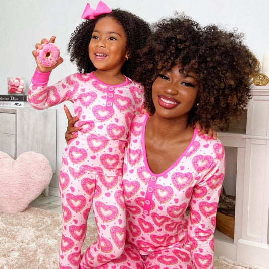 Matching Heart Pajamas Parent-child Sets
