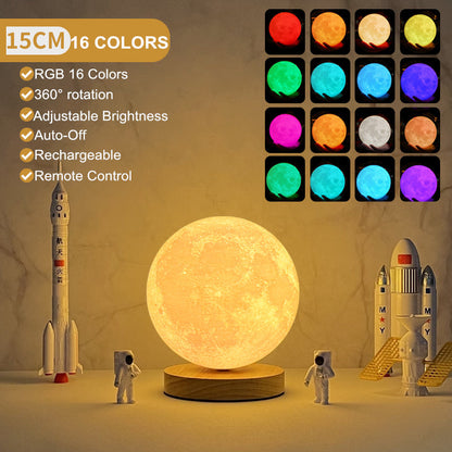 Levitating Moon Color-Changing Lamp Touch Control