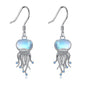 Sterling Silver Ocean Jellyfish Moonstone Dangle Earrings