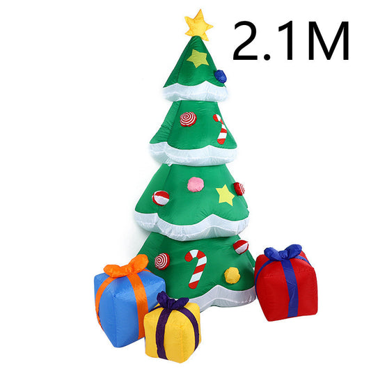 7ft Inflatable Christmas Tree with LED Lights & Gift Boxes – Outdoor Holiday Yard Decoration