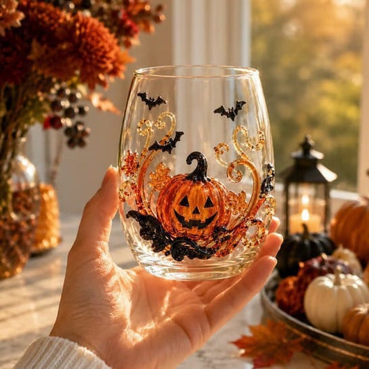 Spooky Spirits 3D Halloween Glasses – Pumpkin, Ghost, Black Cat & Spiderweb