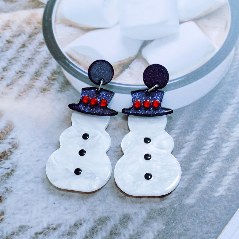 Adorable Acrylic Christmas Earrings With Rhinestones Variety