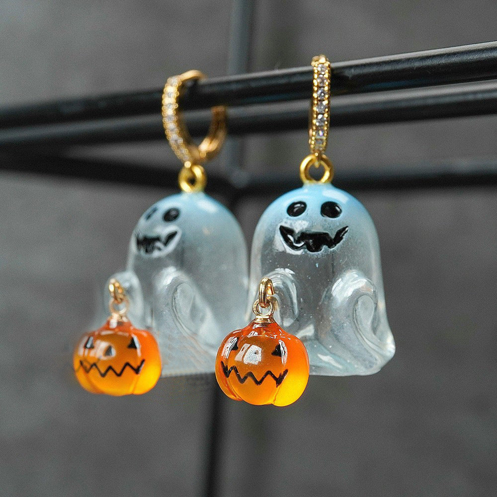 Adorable Ghost Pumpkin Earrings
