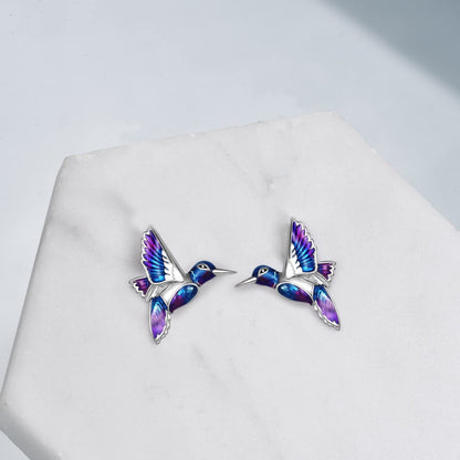 Sterling Silver Hummingbird Stud/Drop Earrings