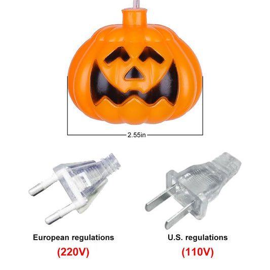 Halloween Pumpkin Curtain String Lights