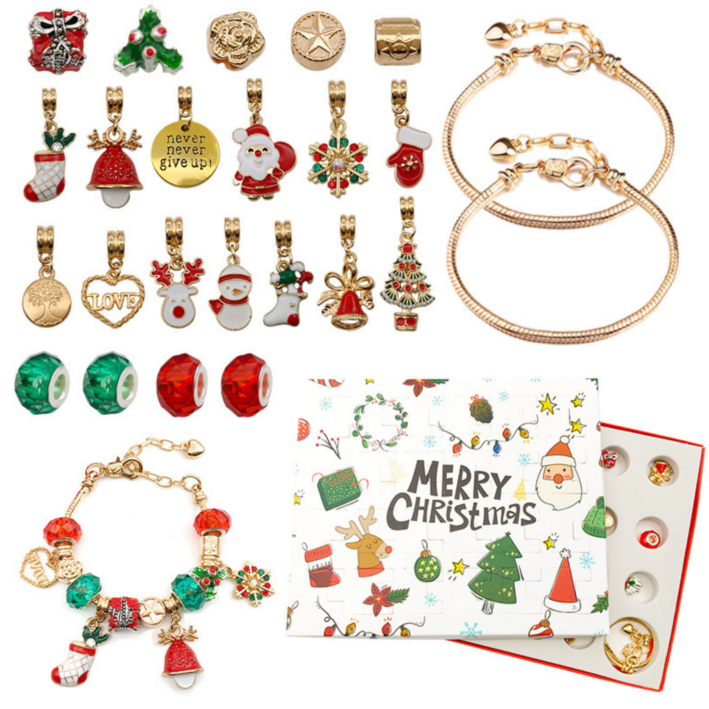 Gold-plated & Silver 24 Set Advent Calendar