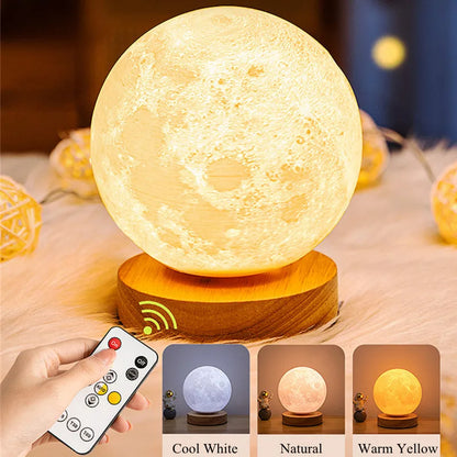 Levitating Moon Color-Changing Lamp Touch Control