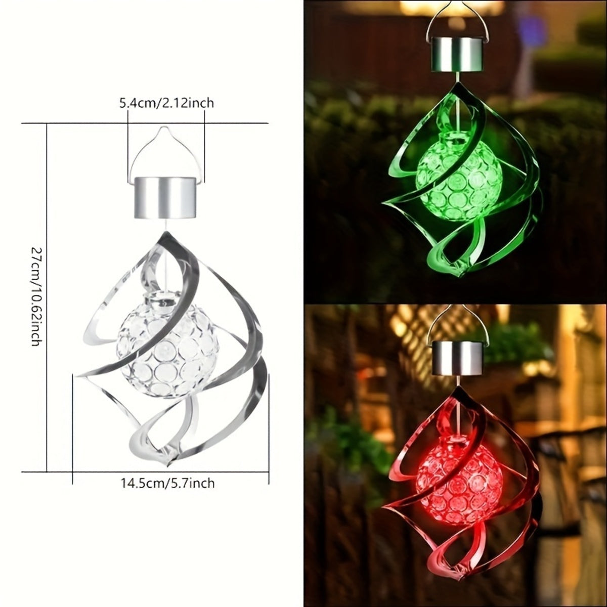 Wind Spinner Solar LED Light Decor