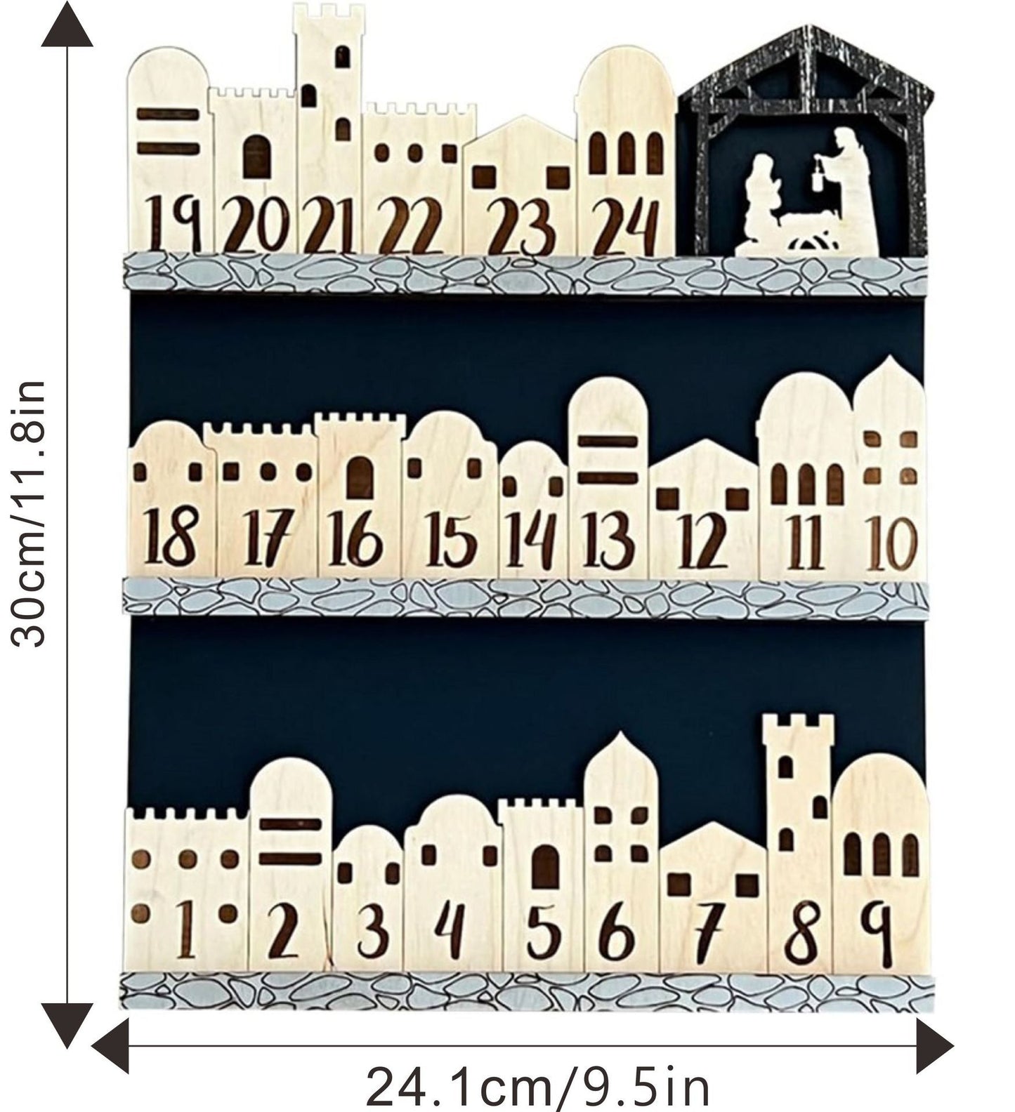 Wooden Multi-layer Nativity Advent Calendar