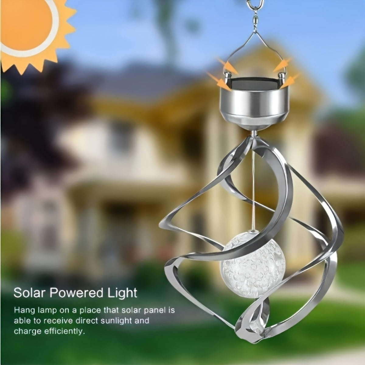 Wind Spinner Solar LED Light Decor