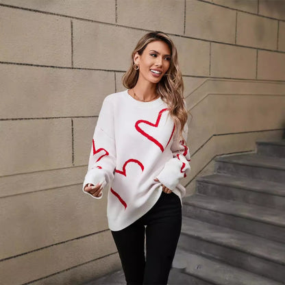 Adorable Hearts Pullover Sweater