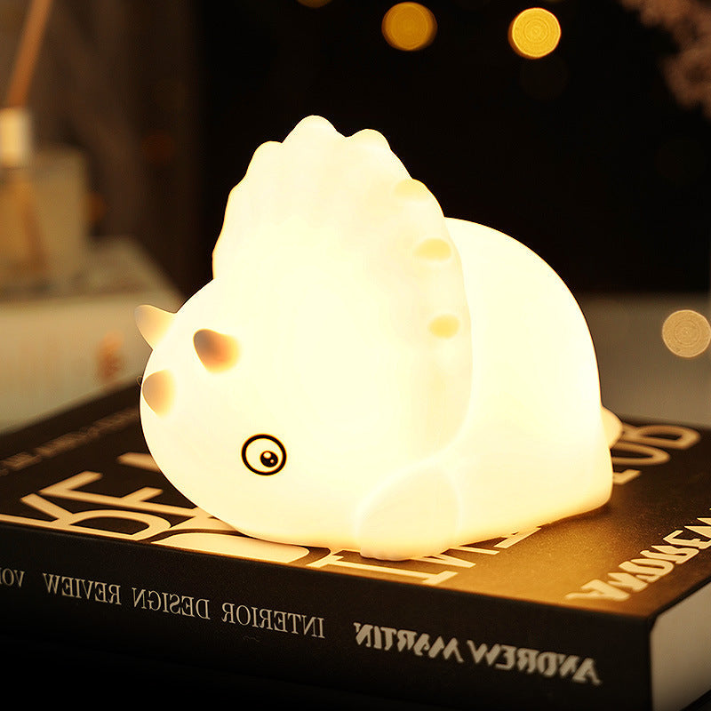 Silicone Dinosaur Triceratops LED Small Night Light Touch Lamp