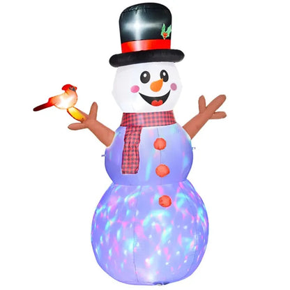 Lighted Snowman with Cardinal 8 FT Tall