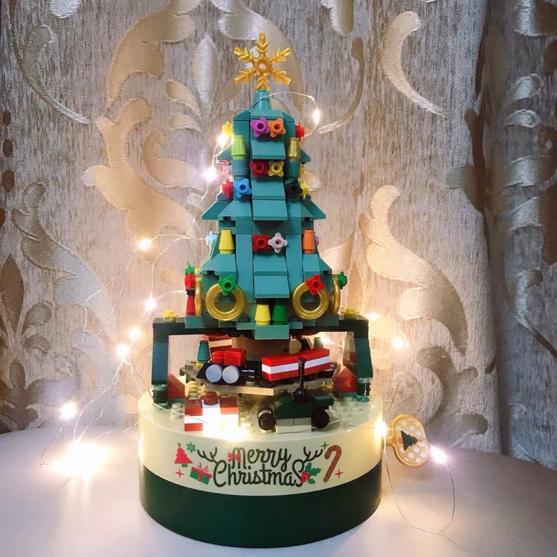 Interlocking Christmas Tree Block Spinning Music Box