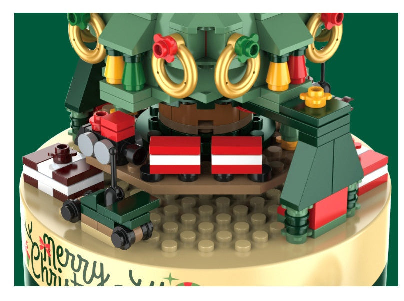 Interlocking Christmas Tree Block Spinning Music Box