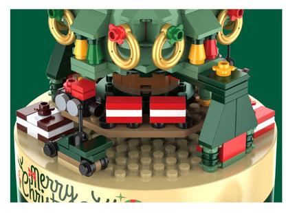 Interlocking Christmas Tree Block Spinning Music Box