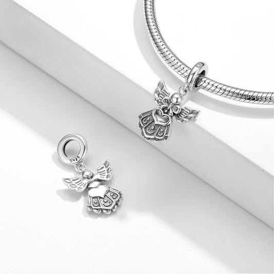 Angel Of Love S925 Sterling Silver Bracelet or Necklace Pendant