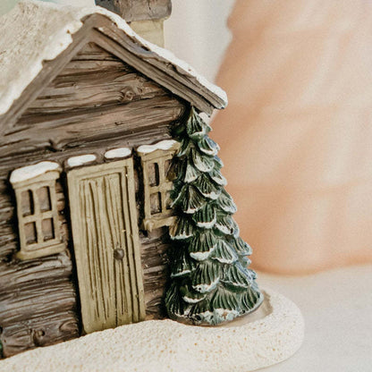 Rustic Log Cabin Christmas Incense Burner