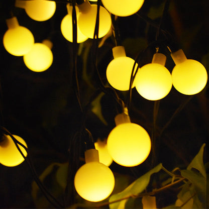 Solar-Powered Ball-Shaped LED String Lights