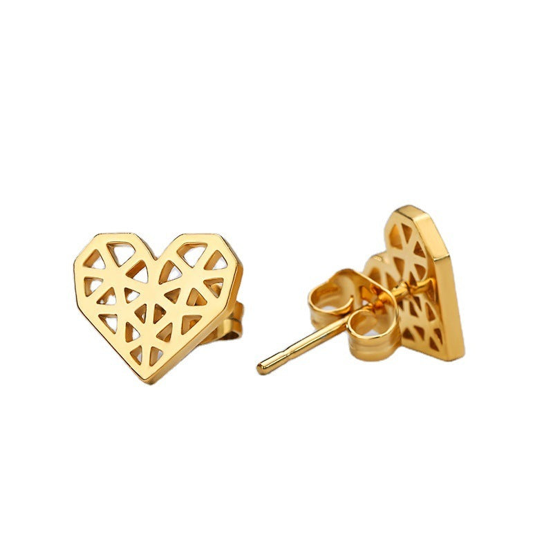 Geometric Heart-shaped Earrings