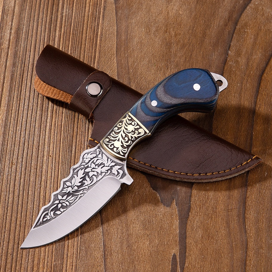 Ornate Carved Outdoor Knife