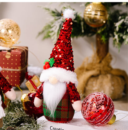 Christmas Sequined Cap Faceless Gnome Ornaments