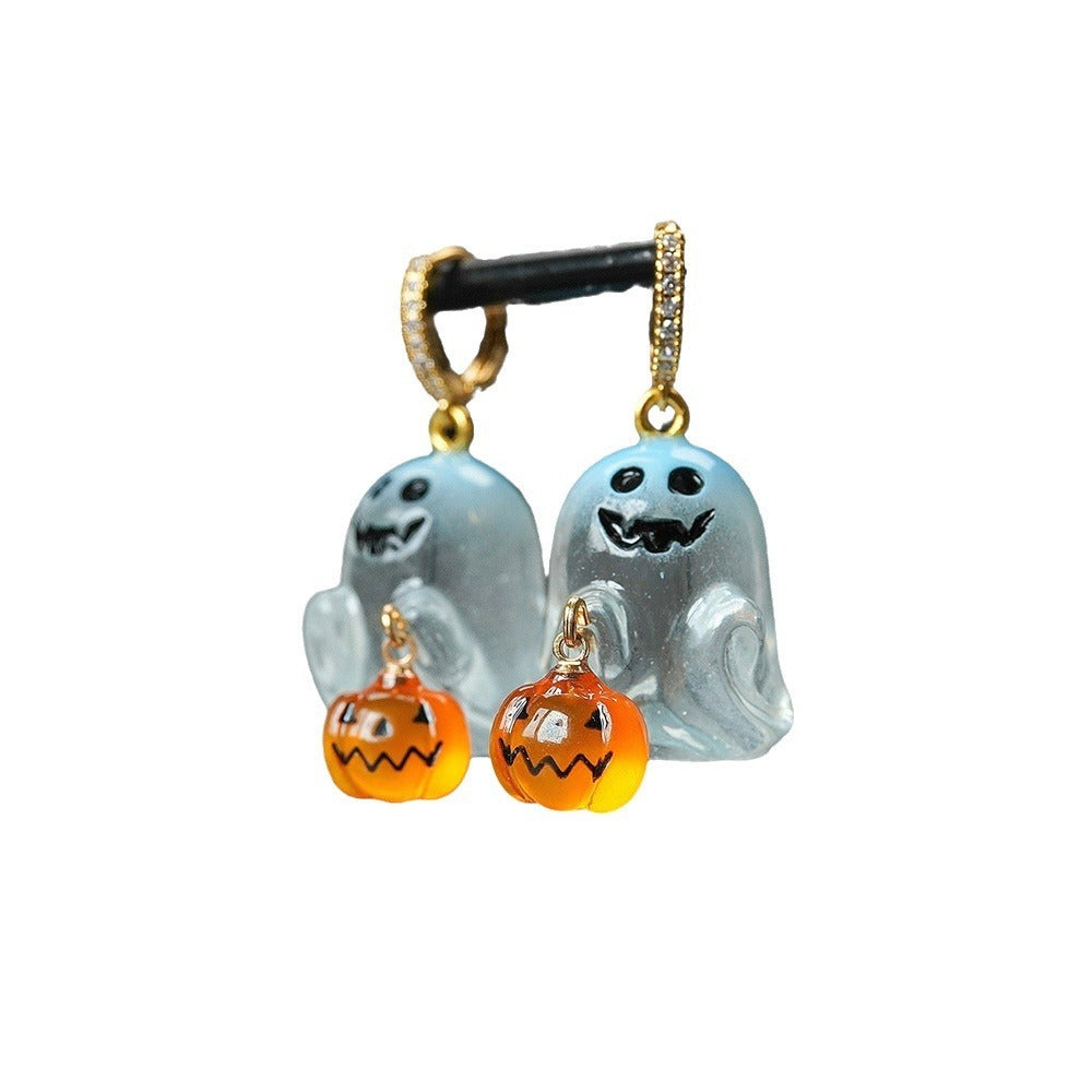 Adorable Ghost Pumpkin Earrings