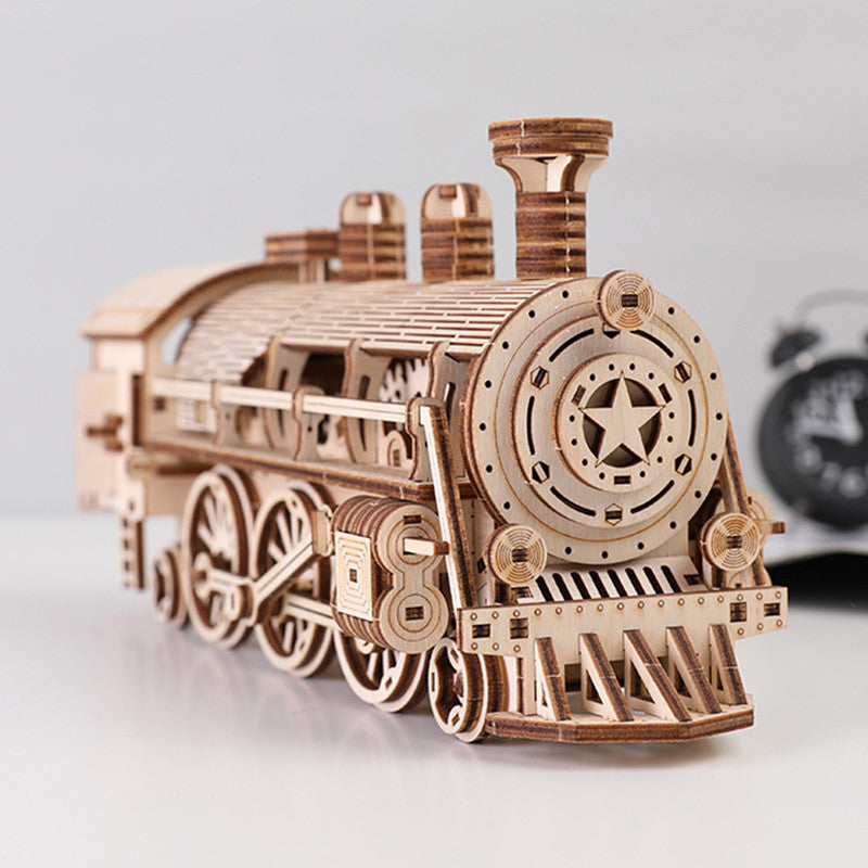 Wooden Steam Train 3D DIY Puzzle