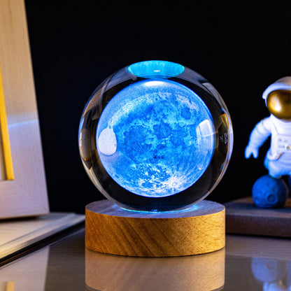 Crystal Ball Night Light: Milky Way, Solar System, Rain Cloud, Astronaut, Christmas, Whale, Heart, Jellyfish