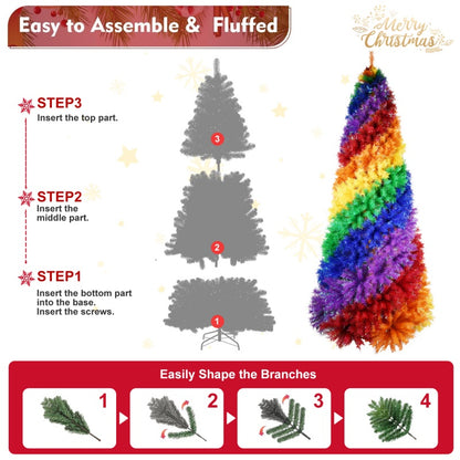 Colorful Rainbow Christmas Tree 6FT/7.5ft