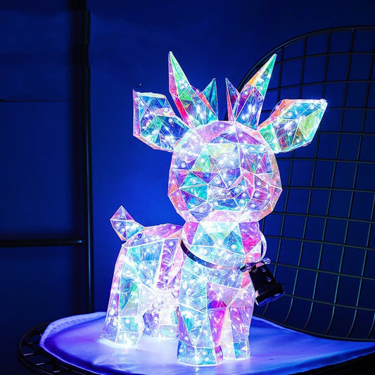 Colorful Iridescent LED Light Up Reindeer