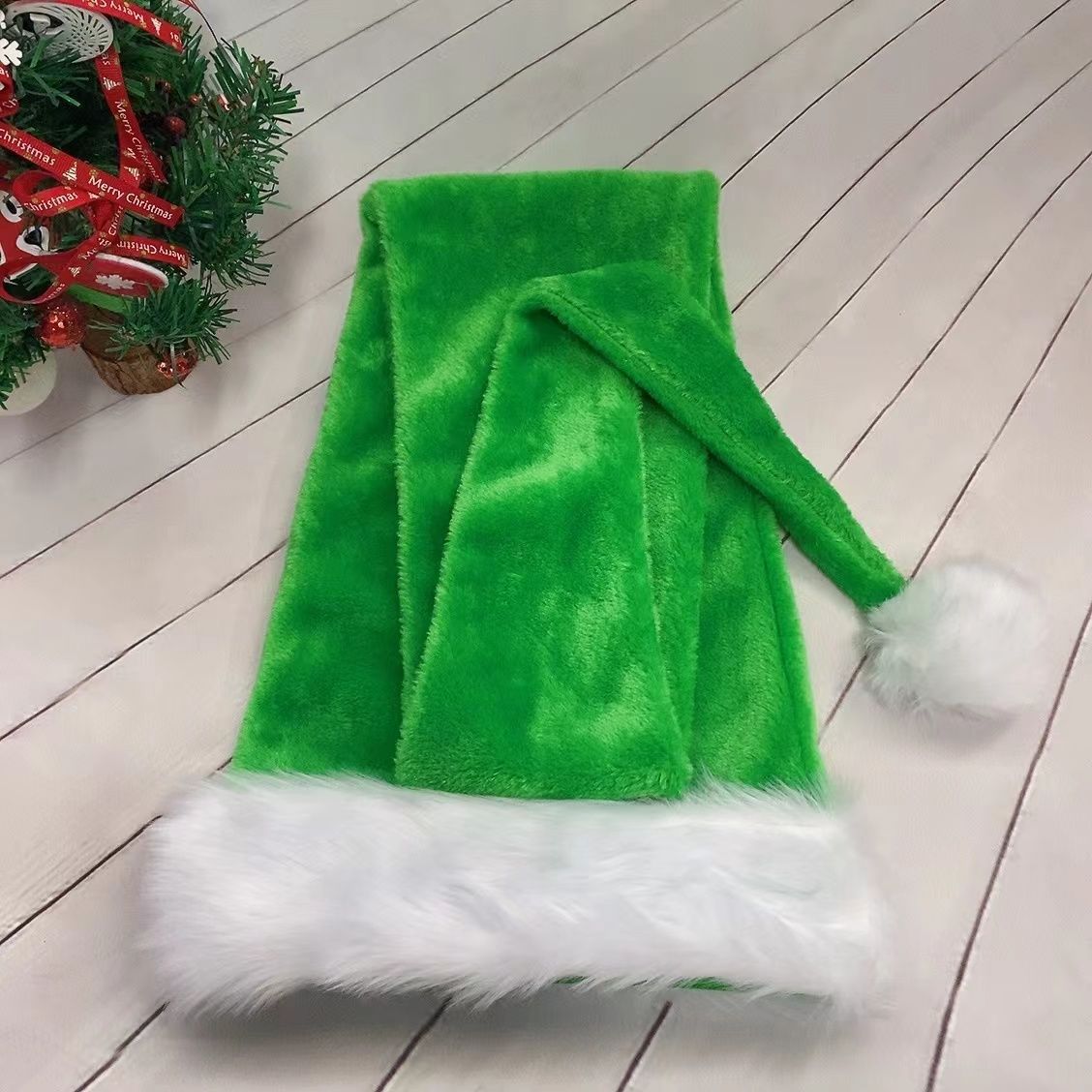 Extra Long Christmas Plush Santa Hat