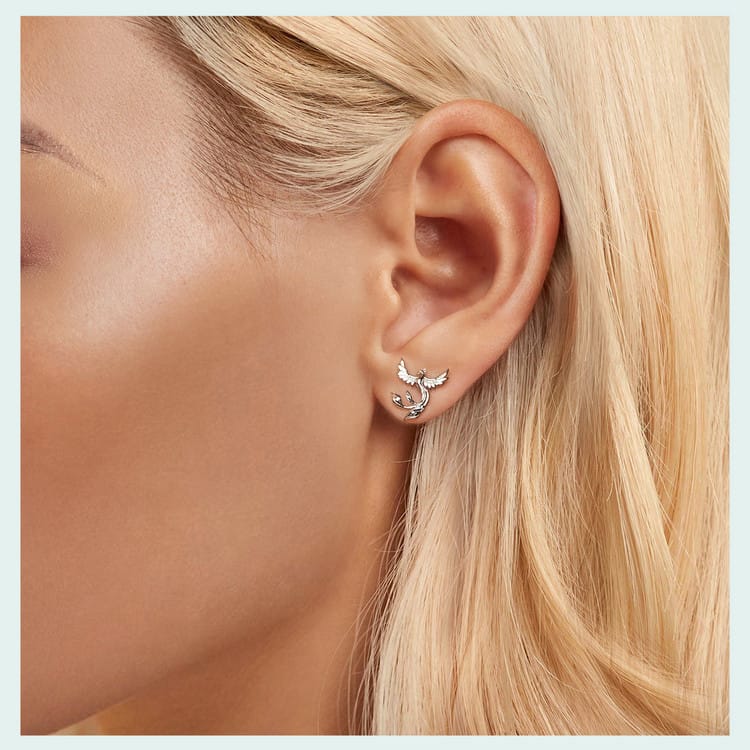 Phoenix Silver Stud Earrings