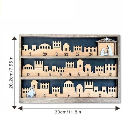 Wooden Multi-layer Nativity Advent Calendar