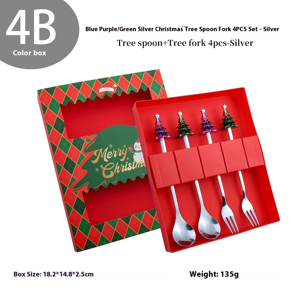 Holiday Cheer Fork & Spoon Sets - Gold or Silver
