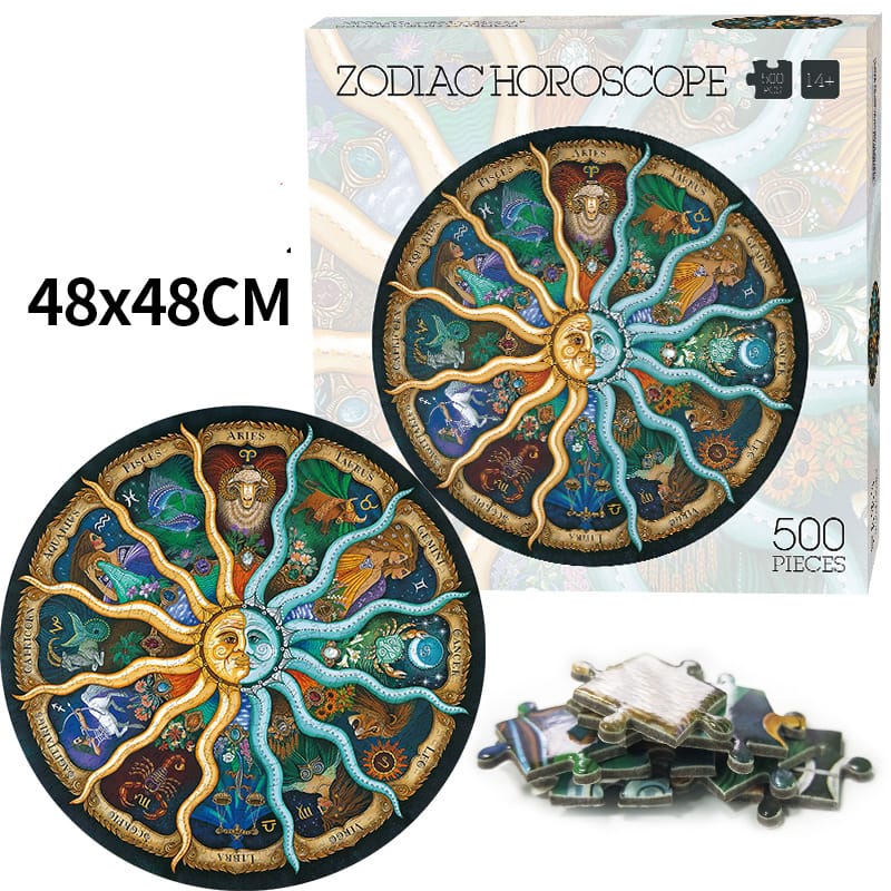 Artistic Round Puzzle Collection – Colorful 500 Piece Designs