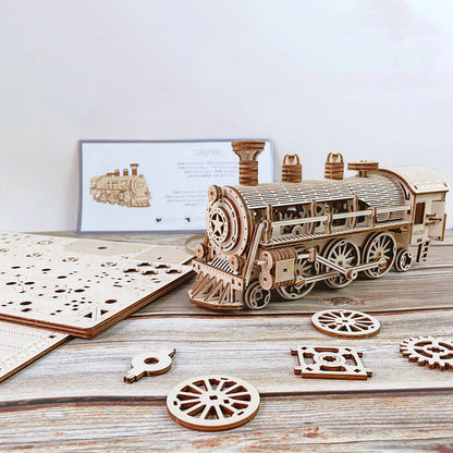 Wooden Steam Train 3D DIY Puzzle