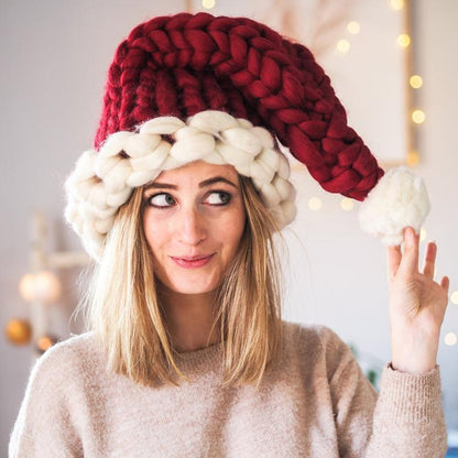 Christmas Plush Knitted Hat With Pompom for Men, Women, & Children