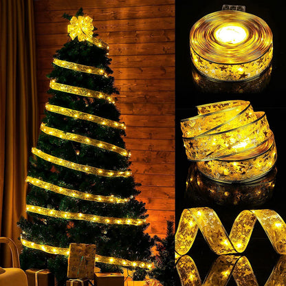 Double Layer Gold/Silver LED String Light Ribbon