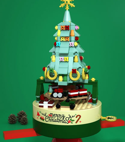 Interlocking Christmas Tree Block Spinning Music Box