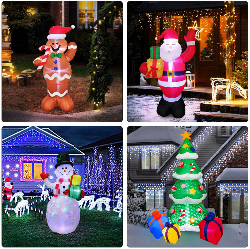 Inflatable Christmas LED Glowing Santa Tree Snowman Outdoor Lawn Decor