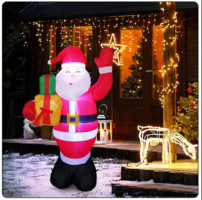 6ft Inflatable Waving Santa Claus with LED Lights – Outdoor Christmas Yard Decoration