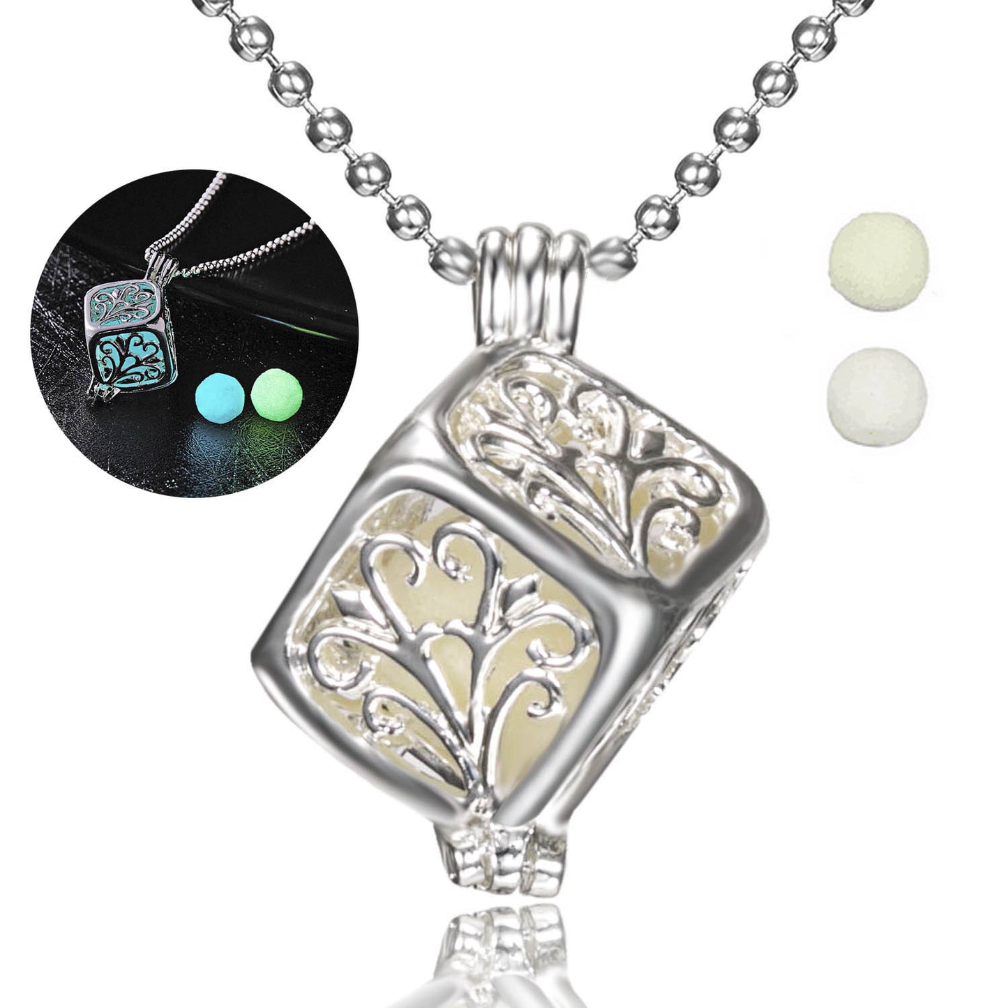 Moon/Square/Tear Drop Glow In The Dark Necklace