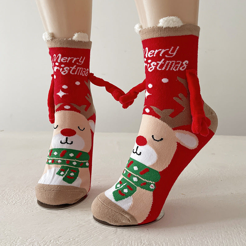 Adorable Christmas Magnetic Hand Holding Socks