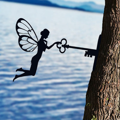 Garden Metal Fairy Silhouette Ornament Home Decor Lawn Backyard