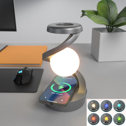 Rotating Moon Lamp w/ Phone Wireless Charger