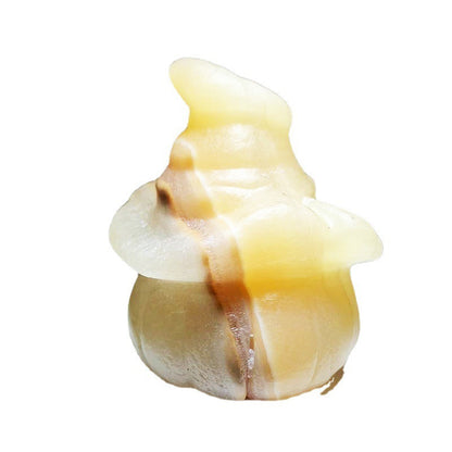 Natural Stone Carved Pumpkin w/Witch Hat