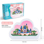 DIY Building Block Christmas Village within Mirror Cloud Lamp