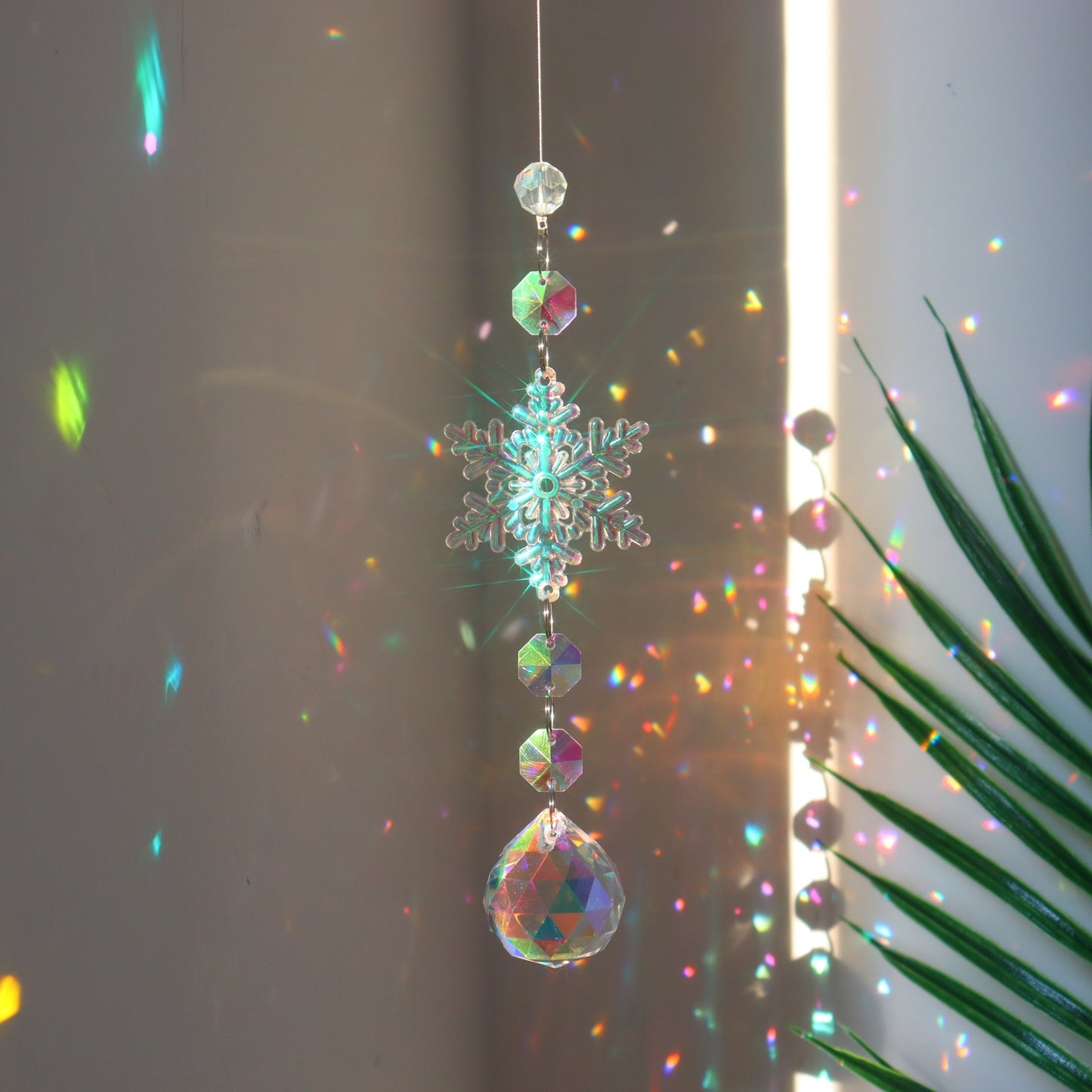 Christmas Snowflake Colorful Prism Window Suncatcher