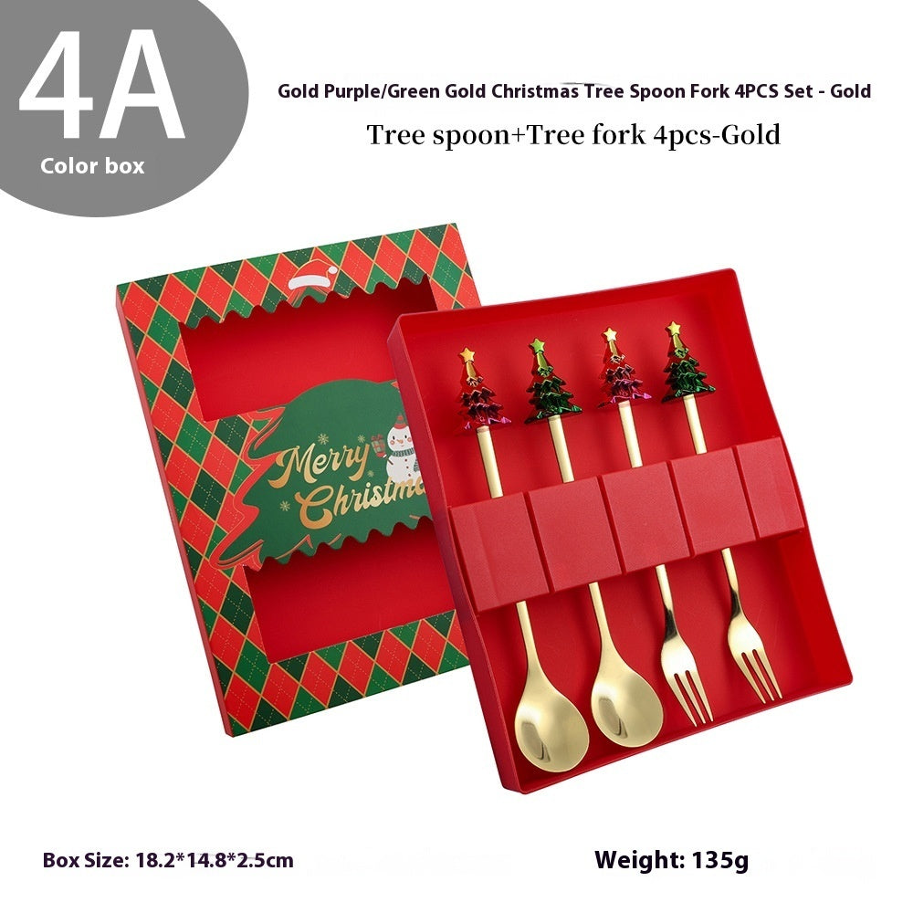 Holiday Cheer Fork & Spoon Sets - Gold or Silver